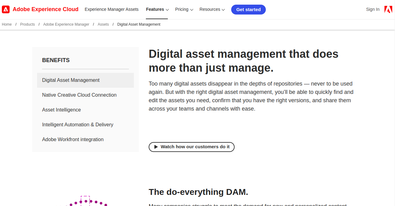 Adobe Experience Manager Assets Home Page