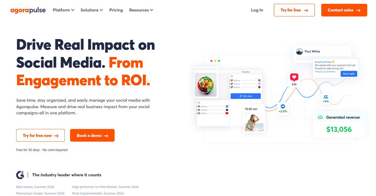 Agorapulse Home Page