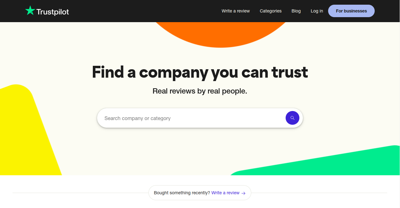 Trustpilot Home Page