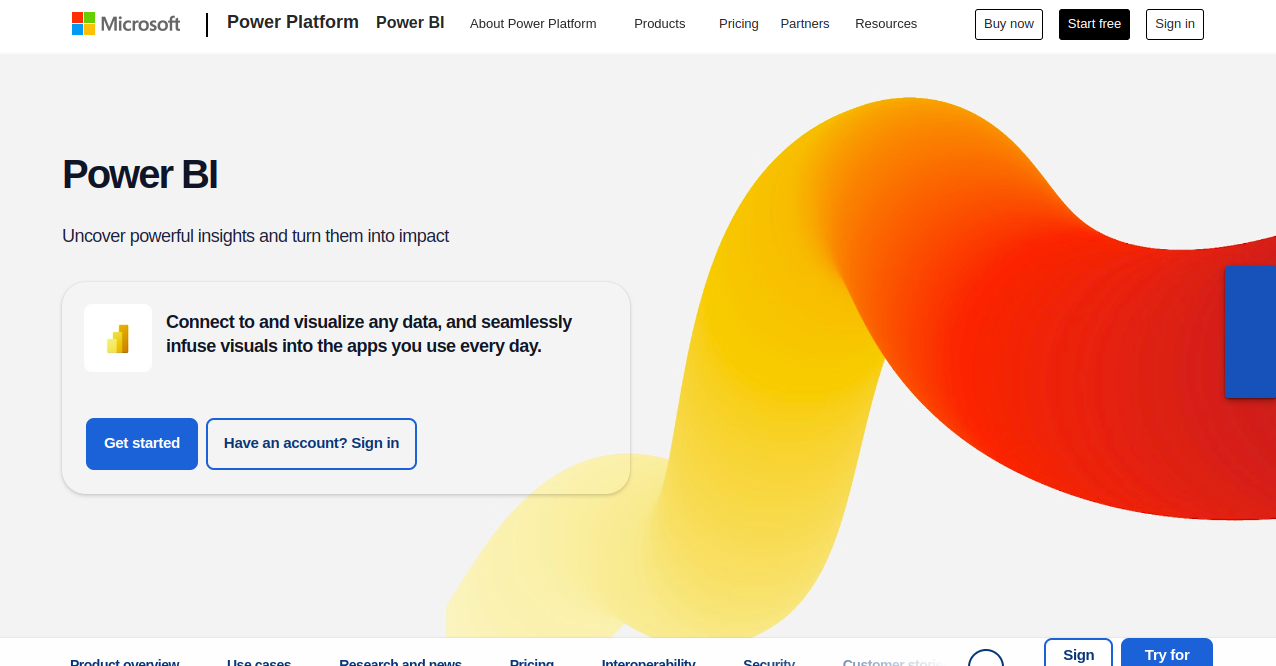 Microsoft Power BI Home Page